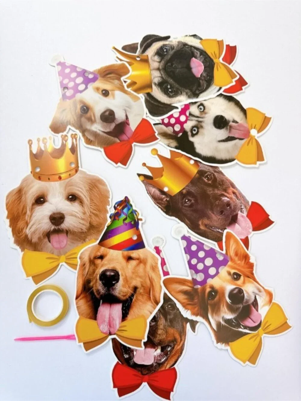 Dog Colorful Themed Birthday Party Decorations Set – Banner, Garland & Toppers